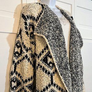 Cozy Oversized Aztec Print Cardigan Sweater